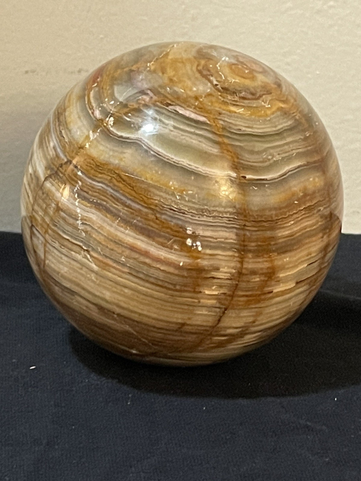 Polished Multicolored Banded Onyx Sphere Educational Specimen *See Photos/Notes*