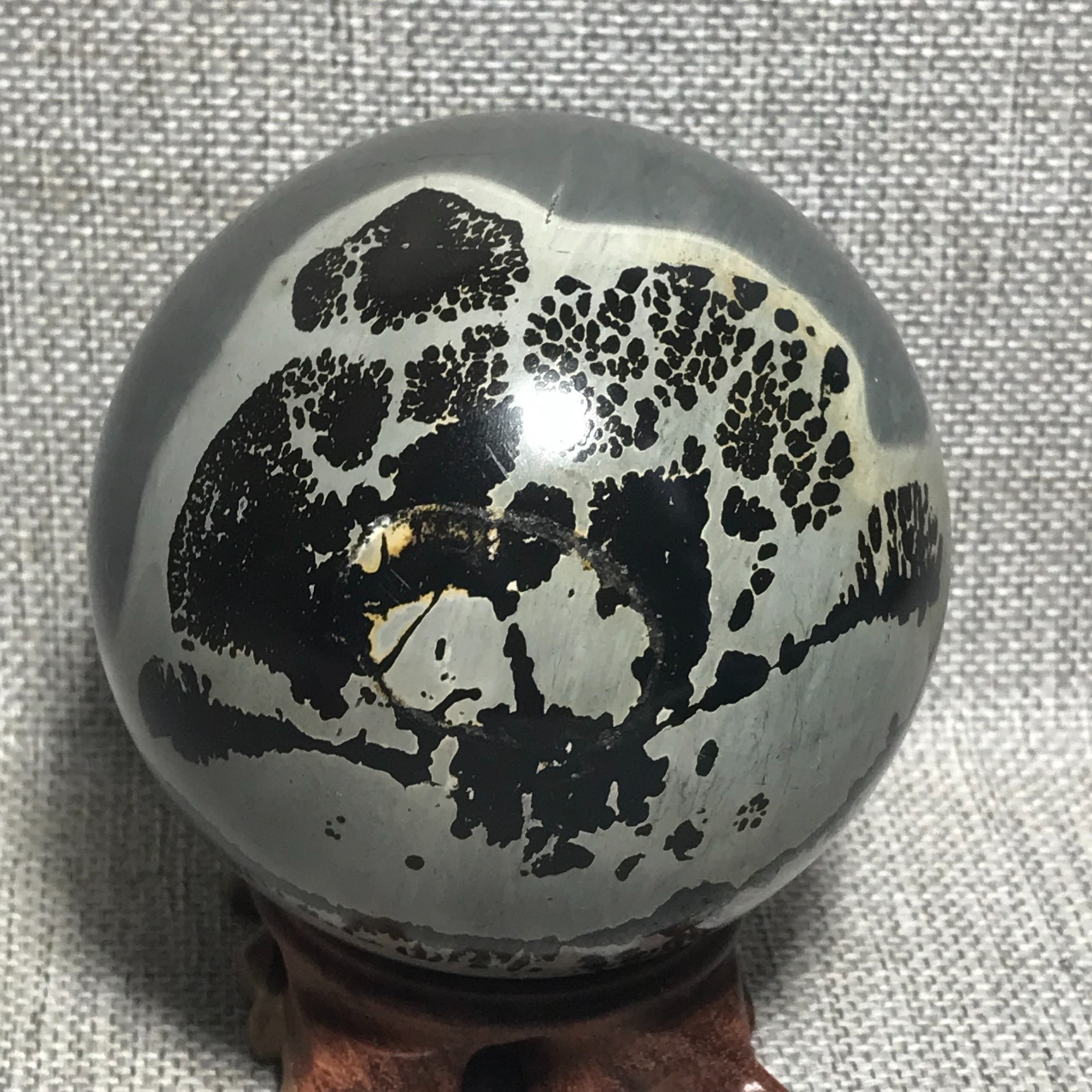 1108g 93mm Natural Chinese Painting Stone Crystal Carving Ball home decor 20
