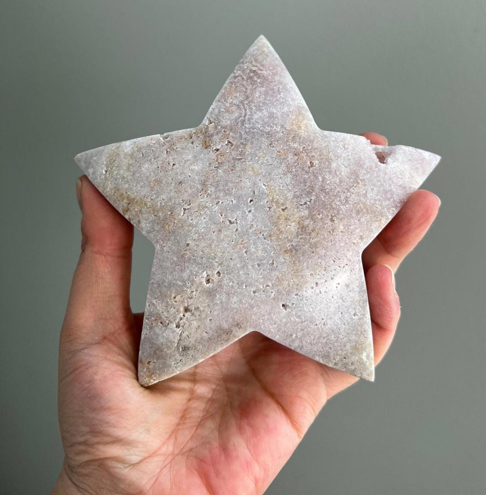 Pink Amethyst Star Agate Stone Natural Pink Amethyst Crystal Star Shaped A1