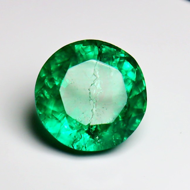 Green Emerald Certified Natural Colombian Round Cut 10.25 Ct Loose Gemstone