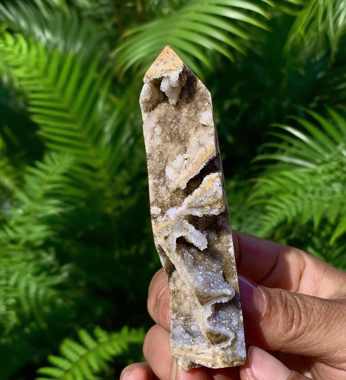 Natural Sphalerite Quartz Crystal Obelisk Points Crystal Tower Mineral Specimen