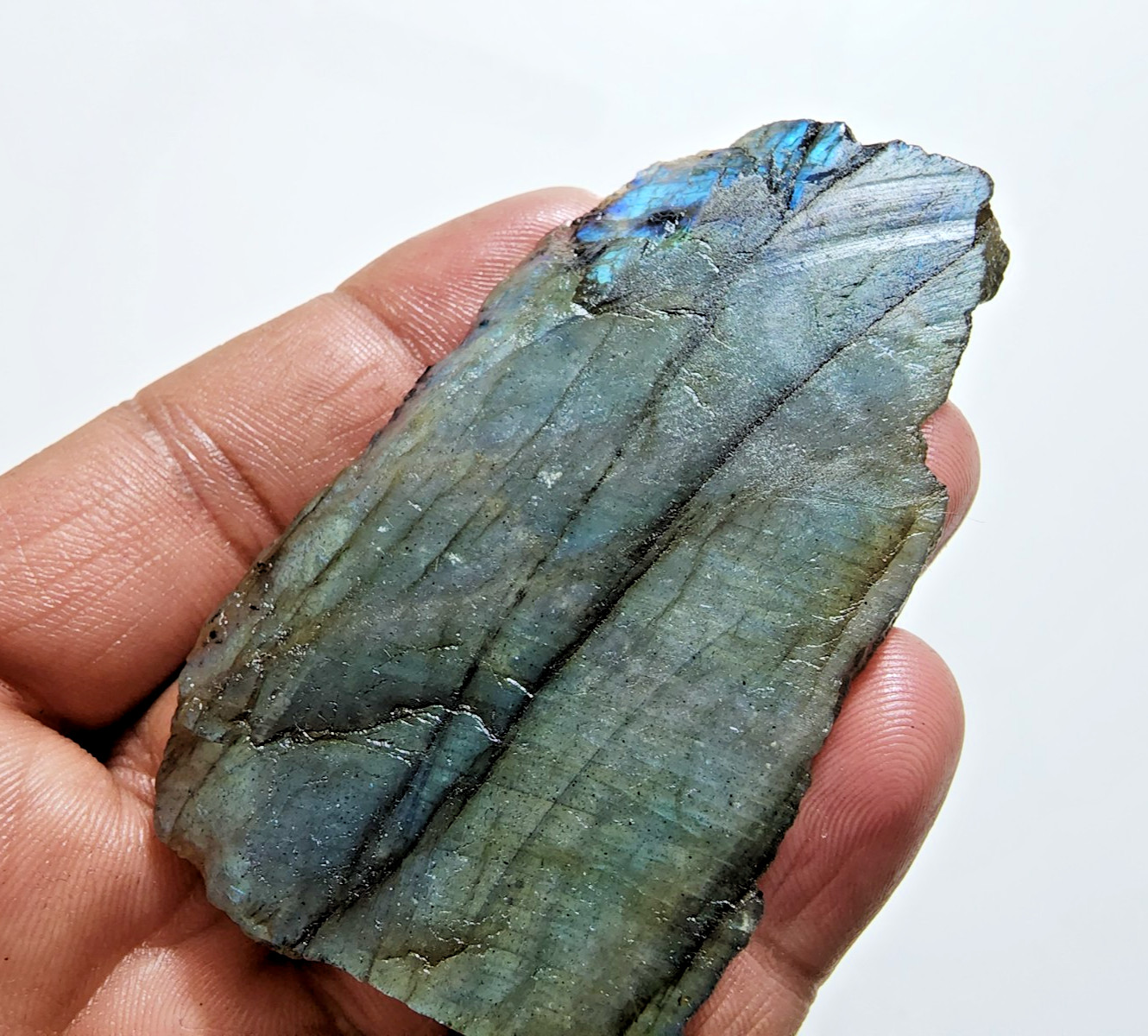 244Ct Crystal Labradorite Slab Rough Gemstone Raw Labradorite Jewelry For Making