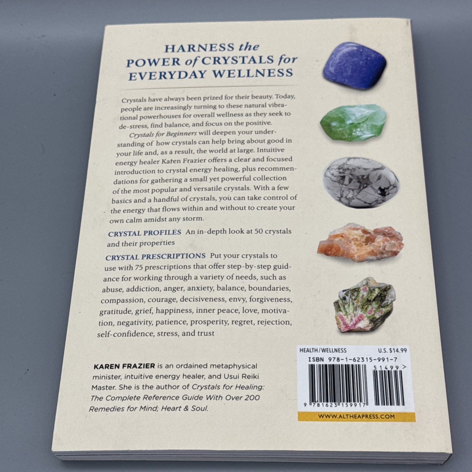 Crystals for Beginners Lot Karen Frazier Book & 20+ Polished Stones Agate Slices
