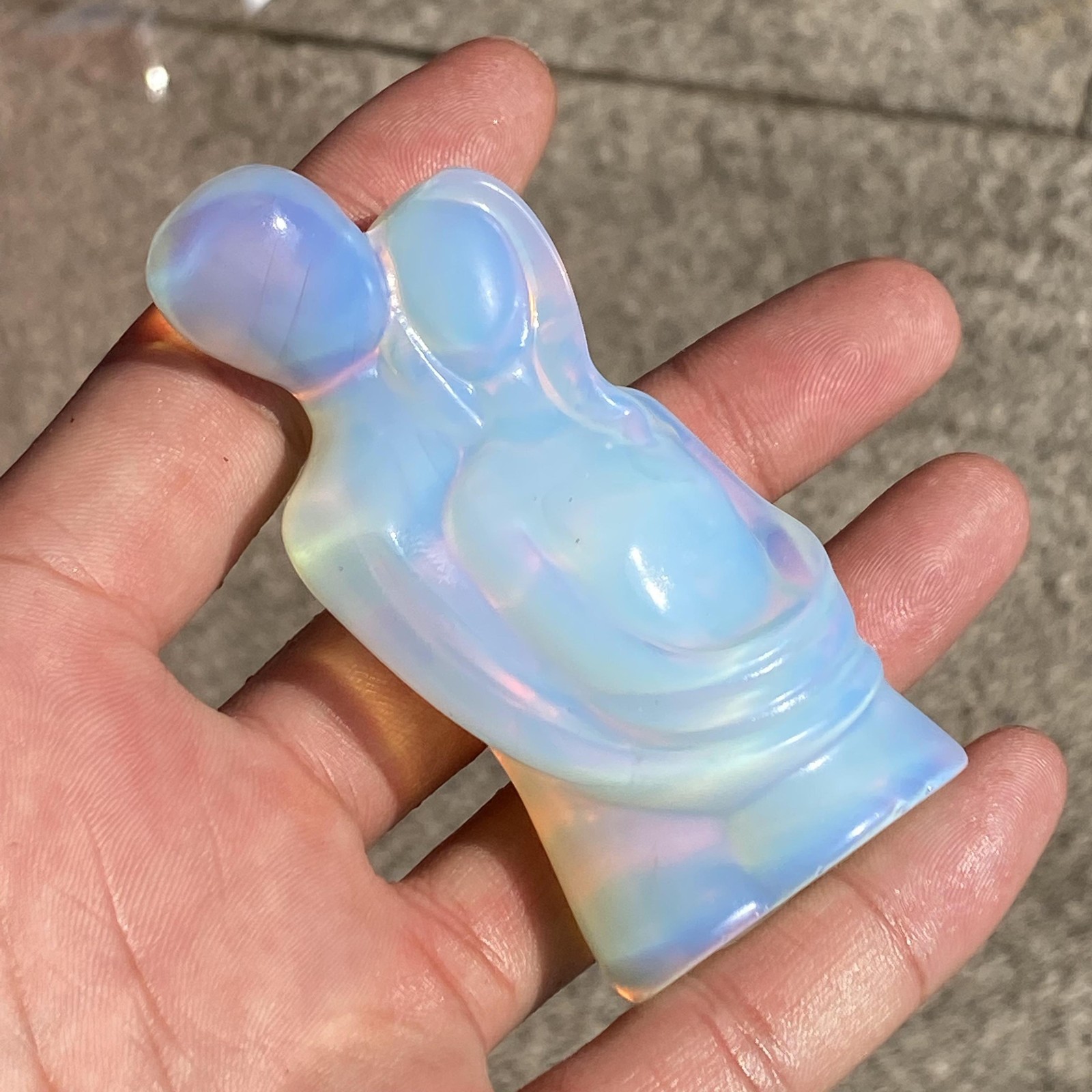 3.2in Opalite Lover Quartz Crystal Skull Carved Figurines Gift 1pcs