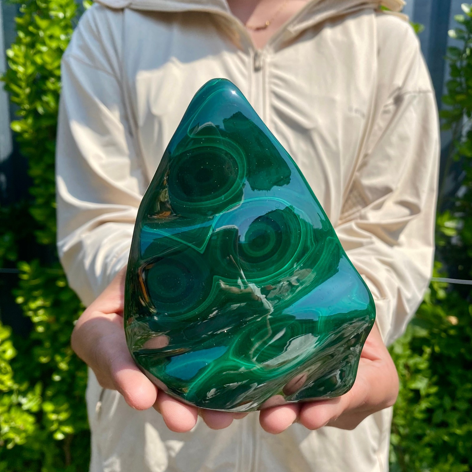 2.35LB Natural glossy Malachite transparent cluster rough mineral sample