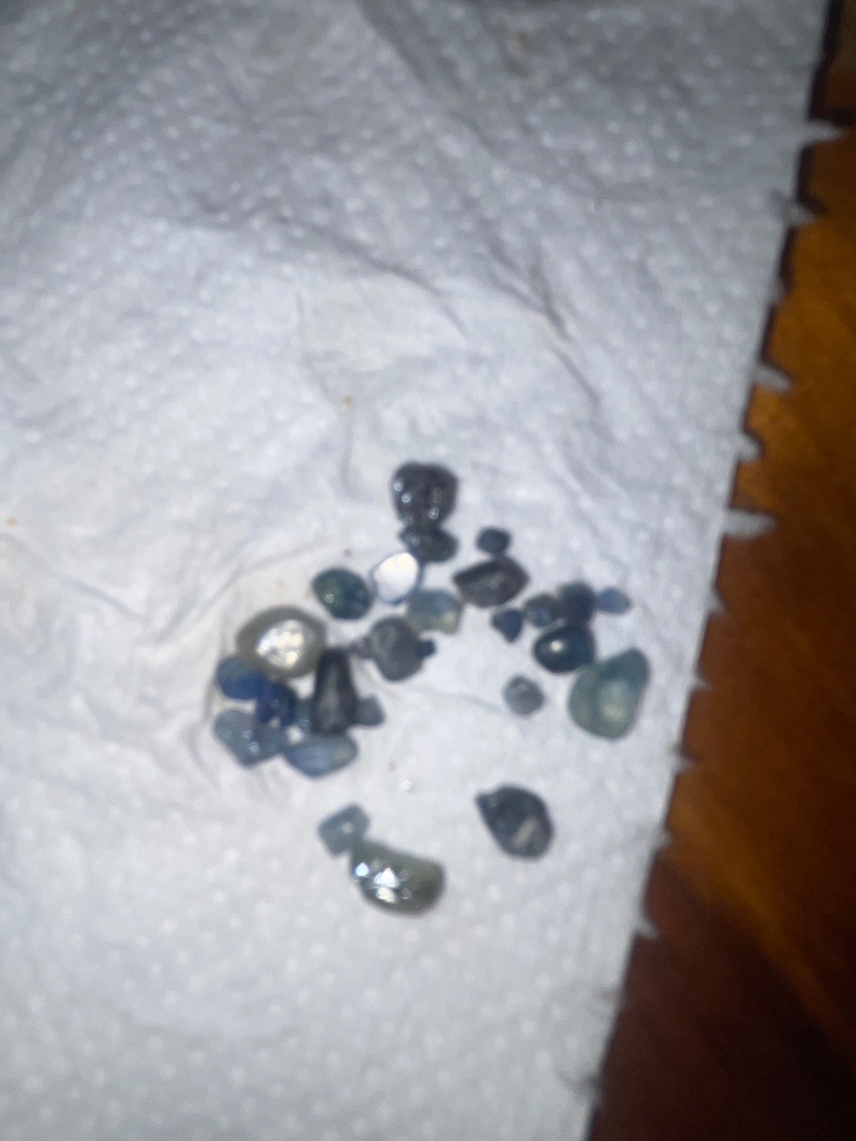 Tasmanian blue sapphires, mixed grade of colours from weld river