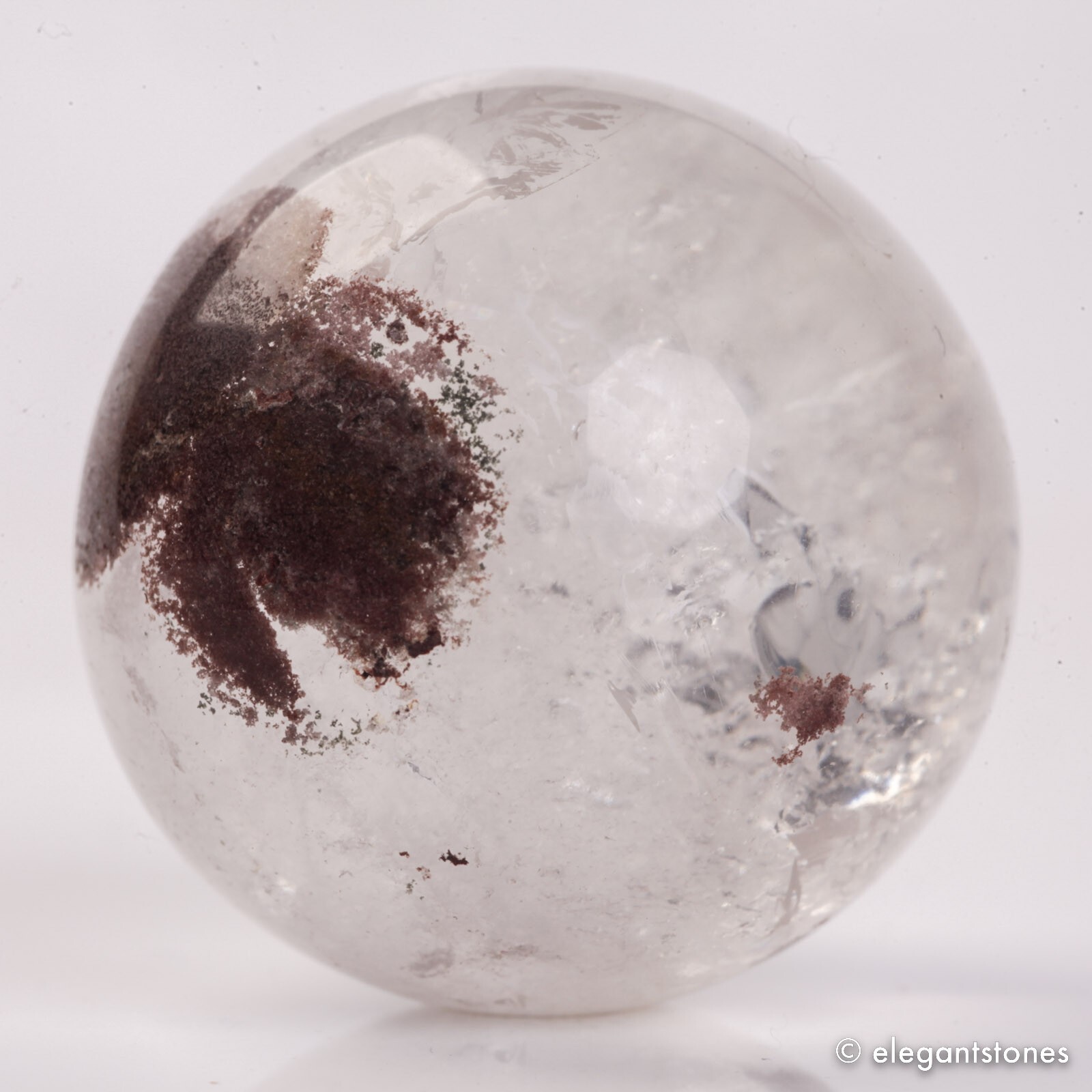 58g34mm Natural Garden/Phantom/Ghost/Lodolite Quartz Crystal Sphere Healing Ball