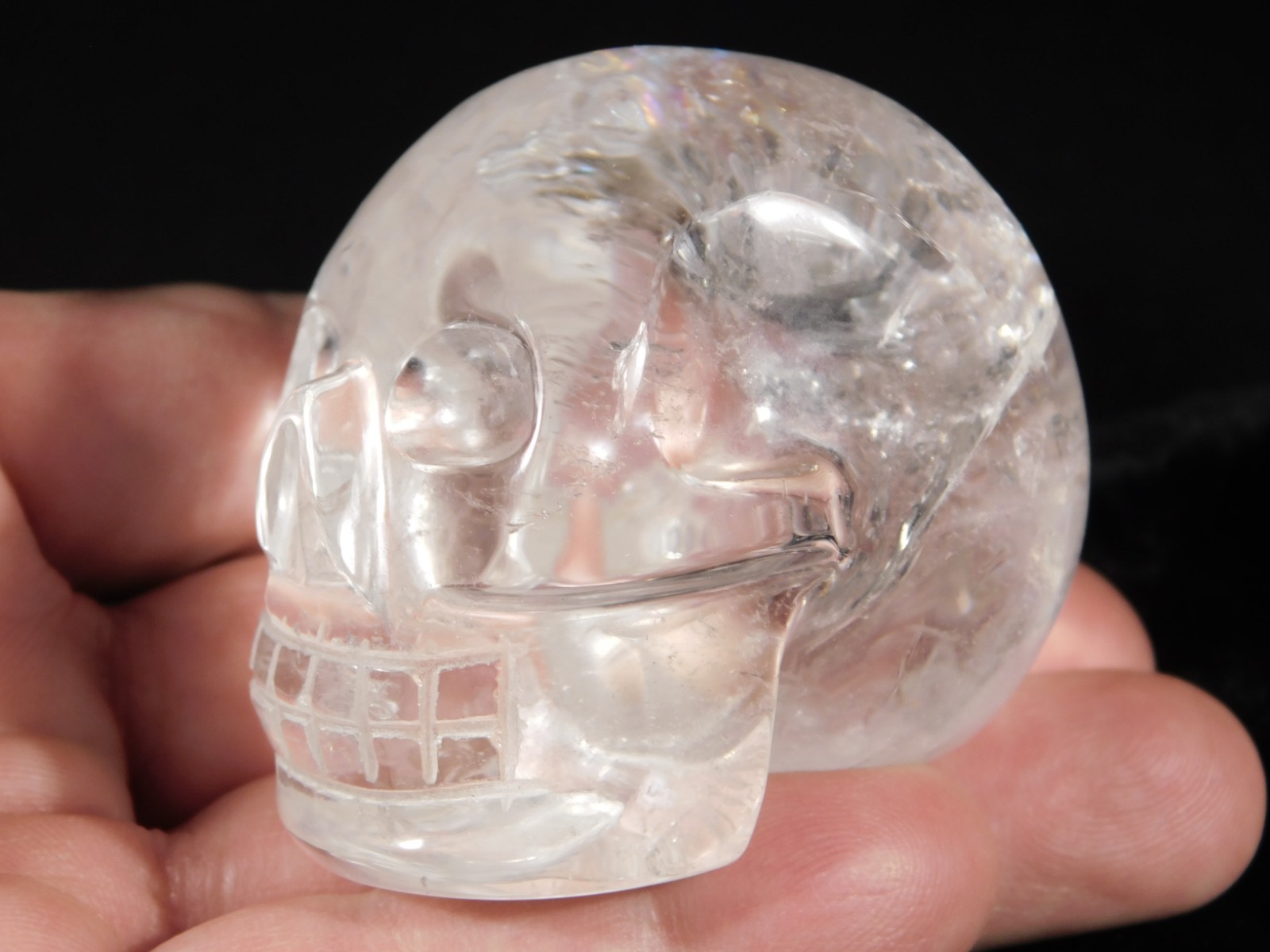 wOw! VERY Translucent Quartz Crystal SKULL Brazil 178gr