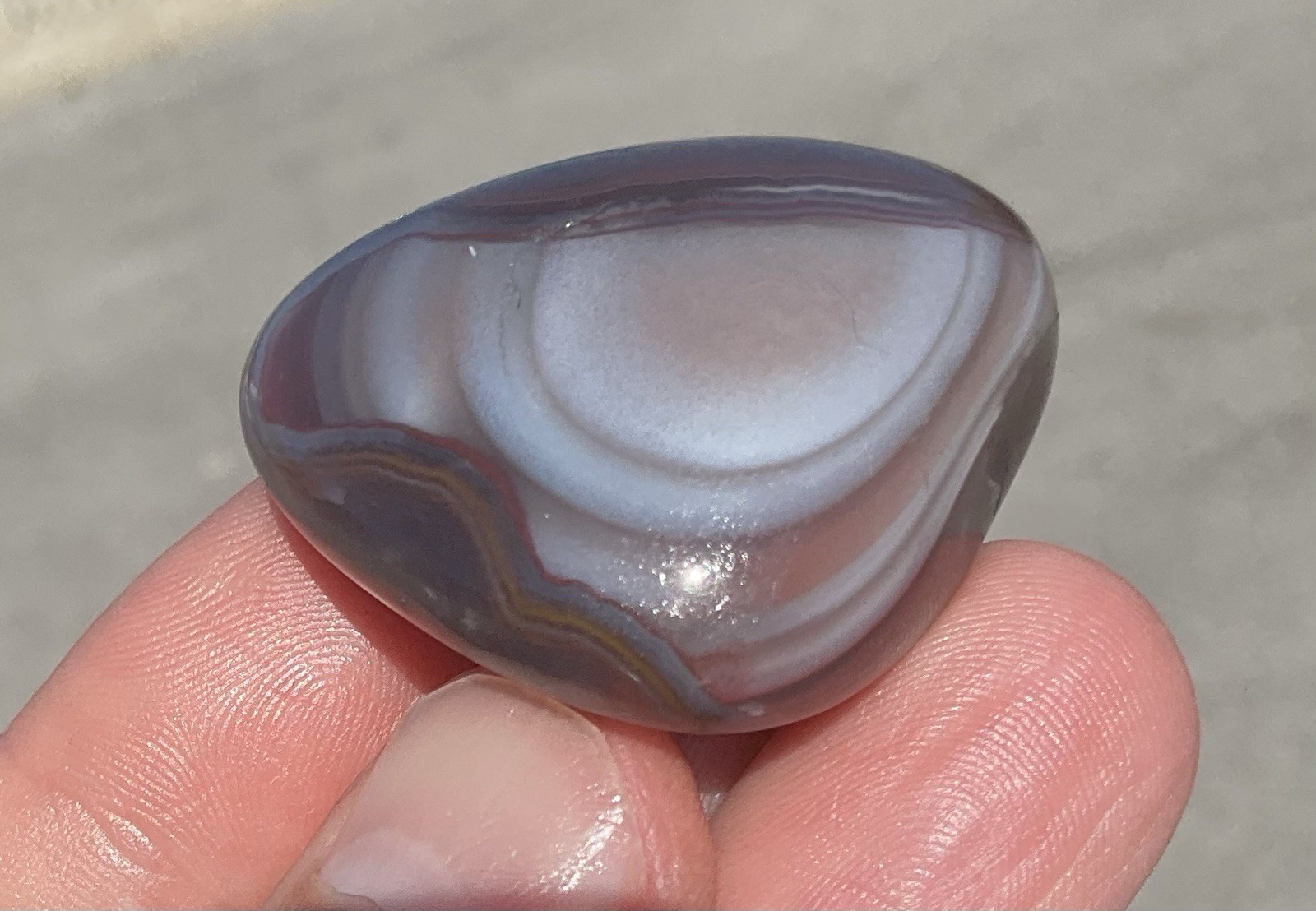 36g Polished Mozambique Agate Palmstone Worry Stone Exceptional! A++