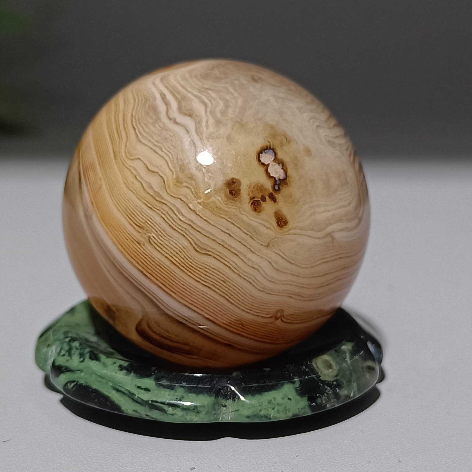 32MM Natural agate Quartz Sphere Healing Crystals Ball reiki gift+stand