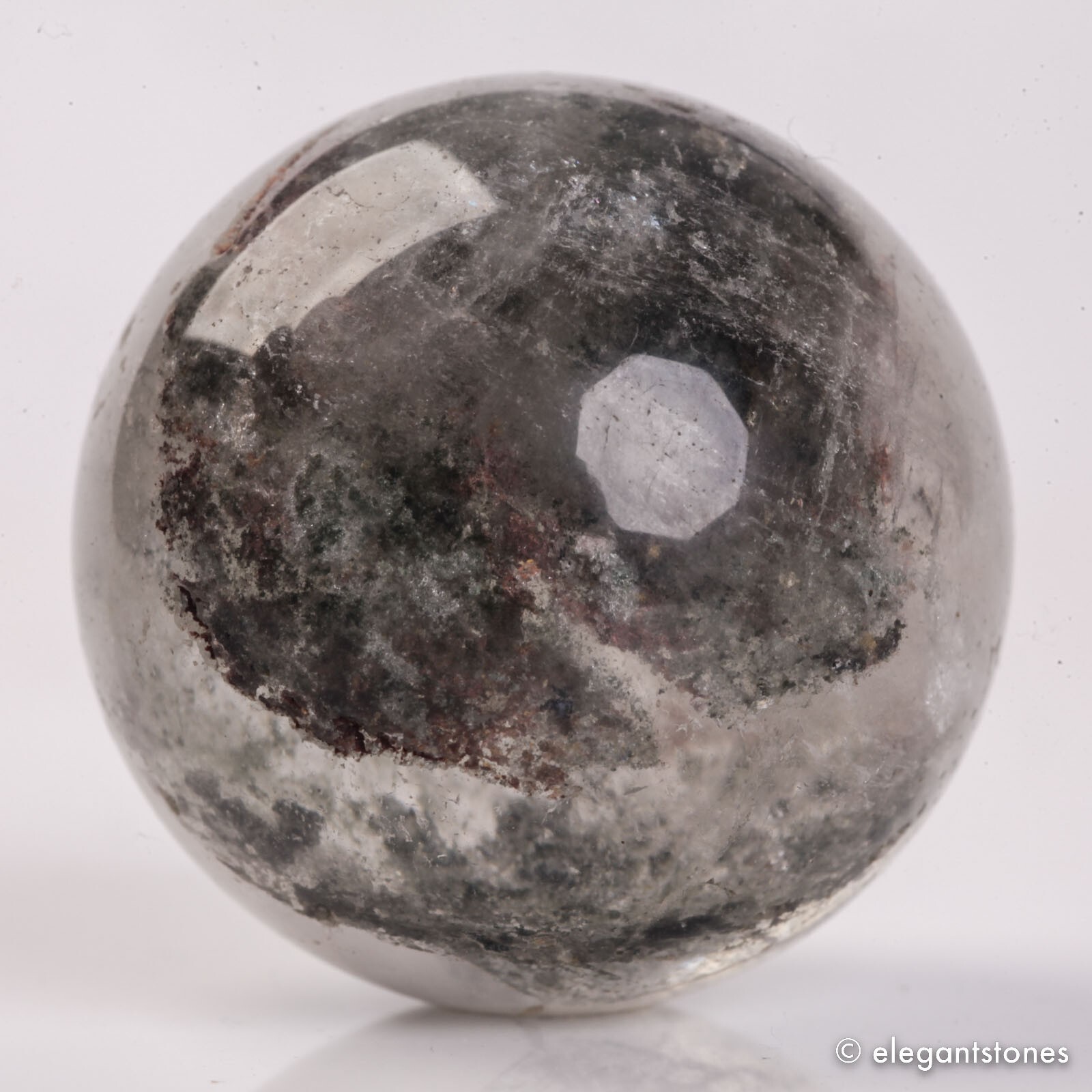 57g34mm Natural Garden/Phantom/Ghost/Lodolite Quartz Crystal Sphere Healing Ball
