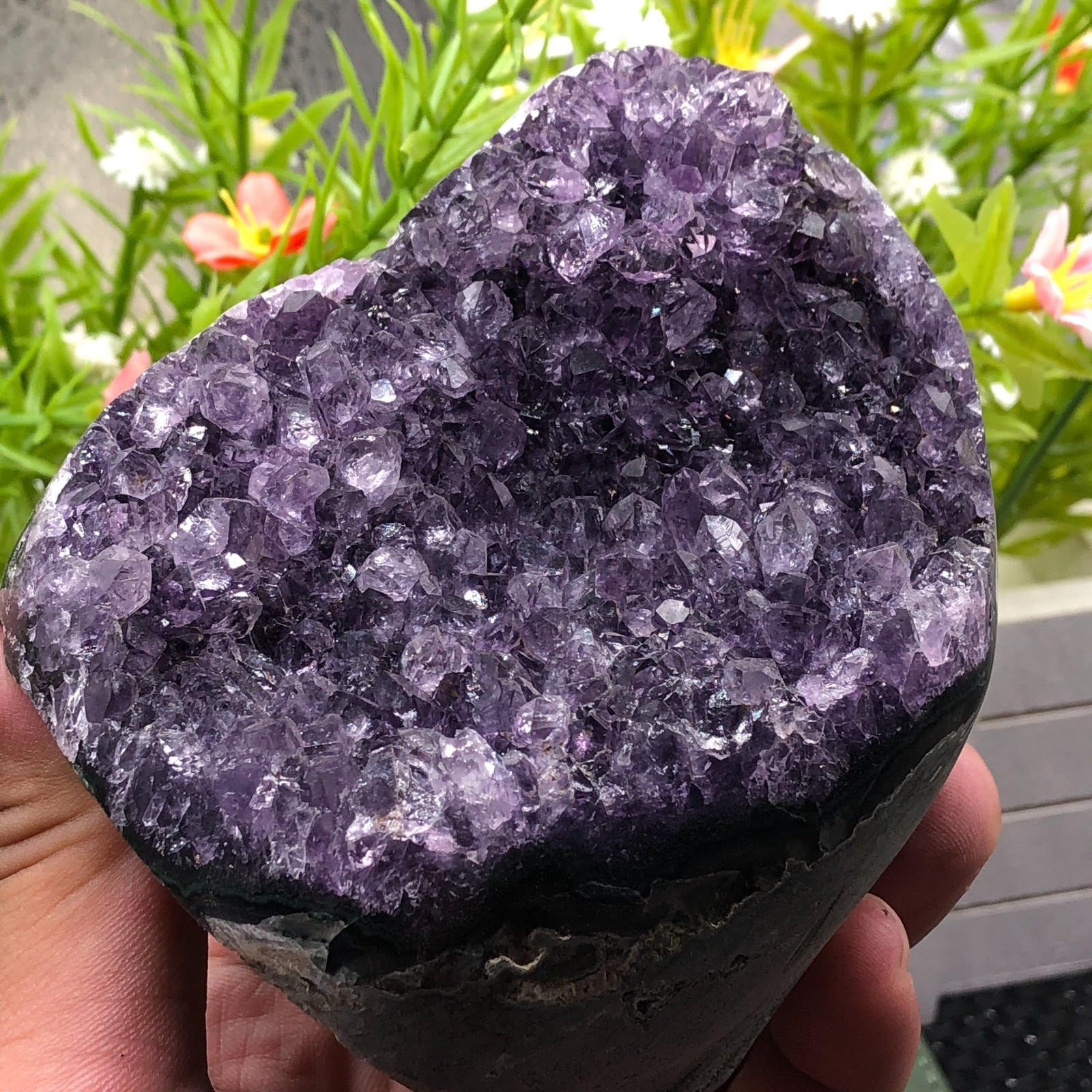 727g Natural Light Purple Amethyst Quartz Crystal Cluster Specimen Healing