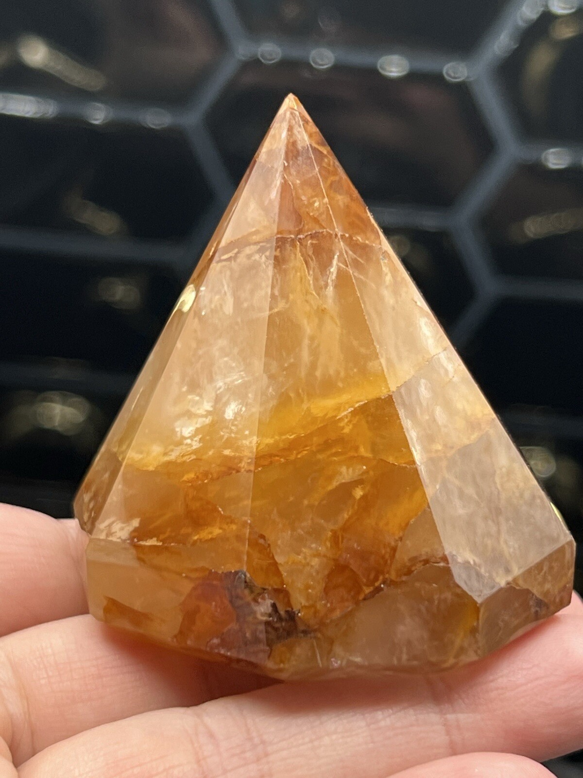 Golden Healer Amazing Diamond Pyramids Some dendrite Free ship & Gift