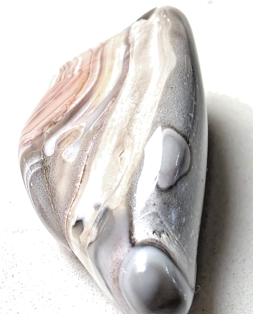 3 POLISHED BOTSWANA AGATEs , Bands , eyes , Pinks . Nice Lot