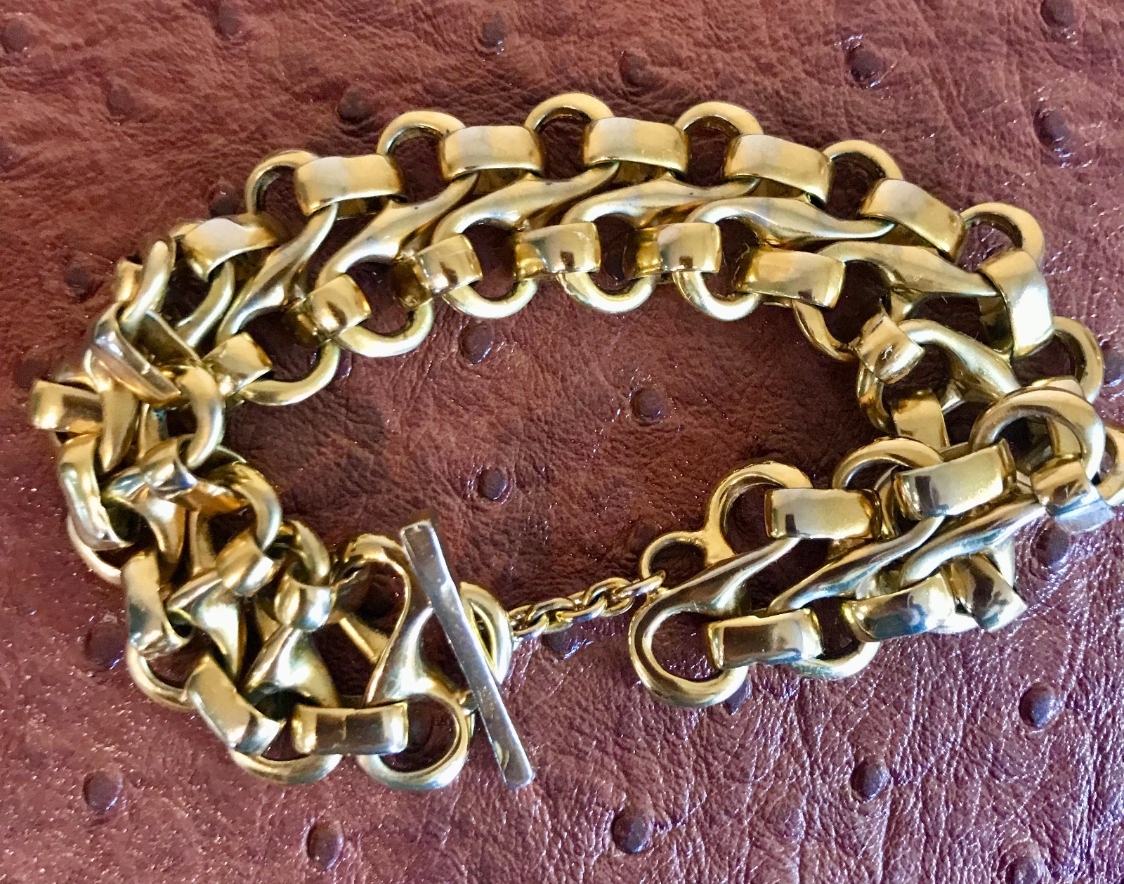 Celebrated 90s design – Gold Plated Bracelet – designer Robert Lee Morris