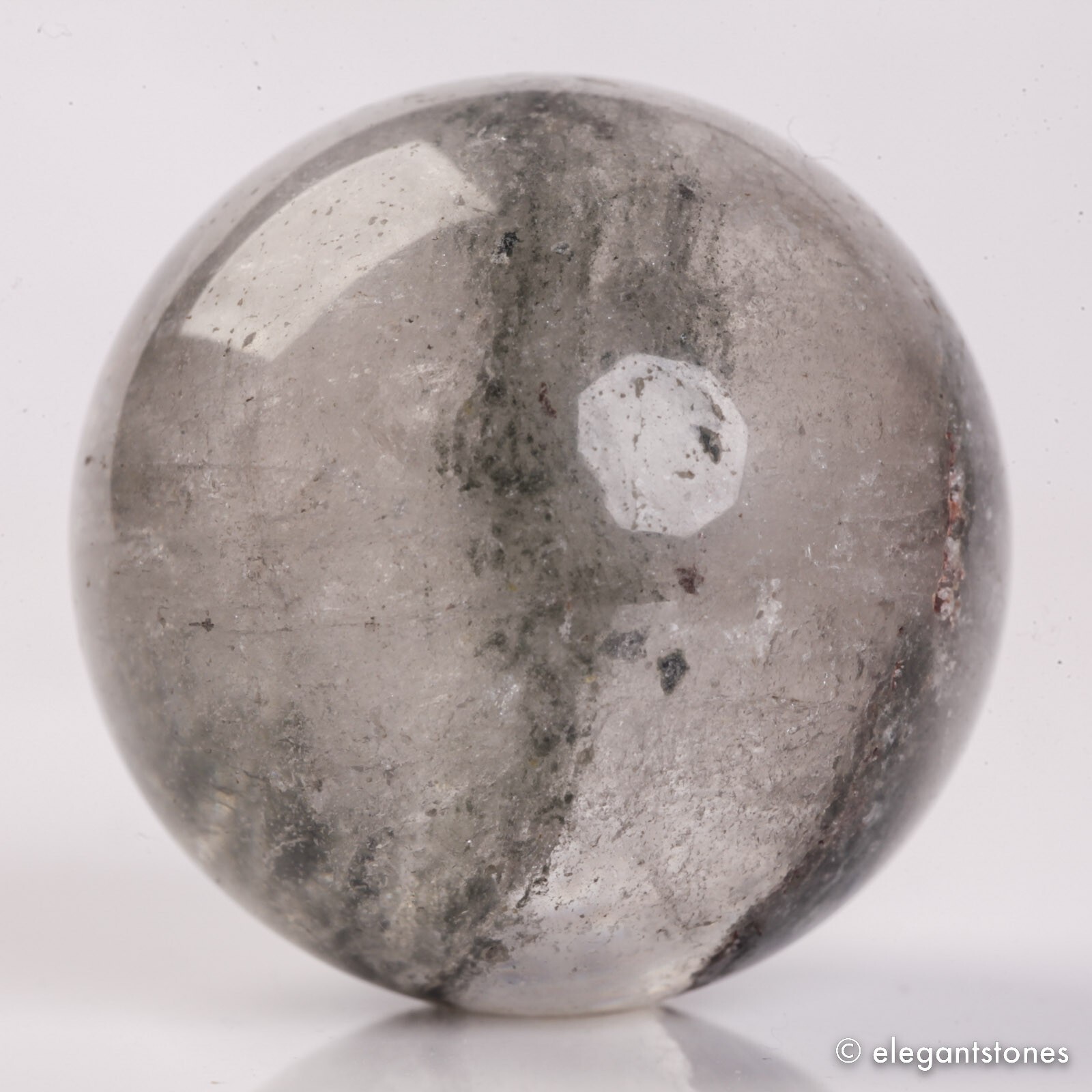 57g34mm Natural Garden/Phantom/Ghost/Lodolite Quartz Crystal Sphere Healing Ball