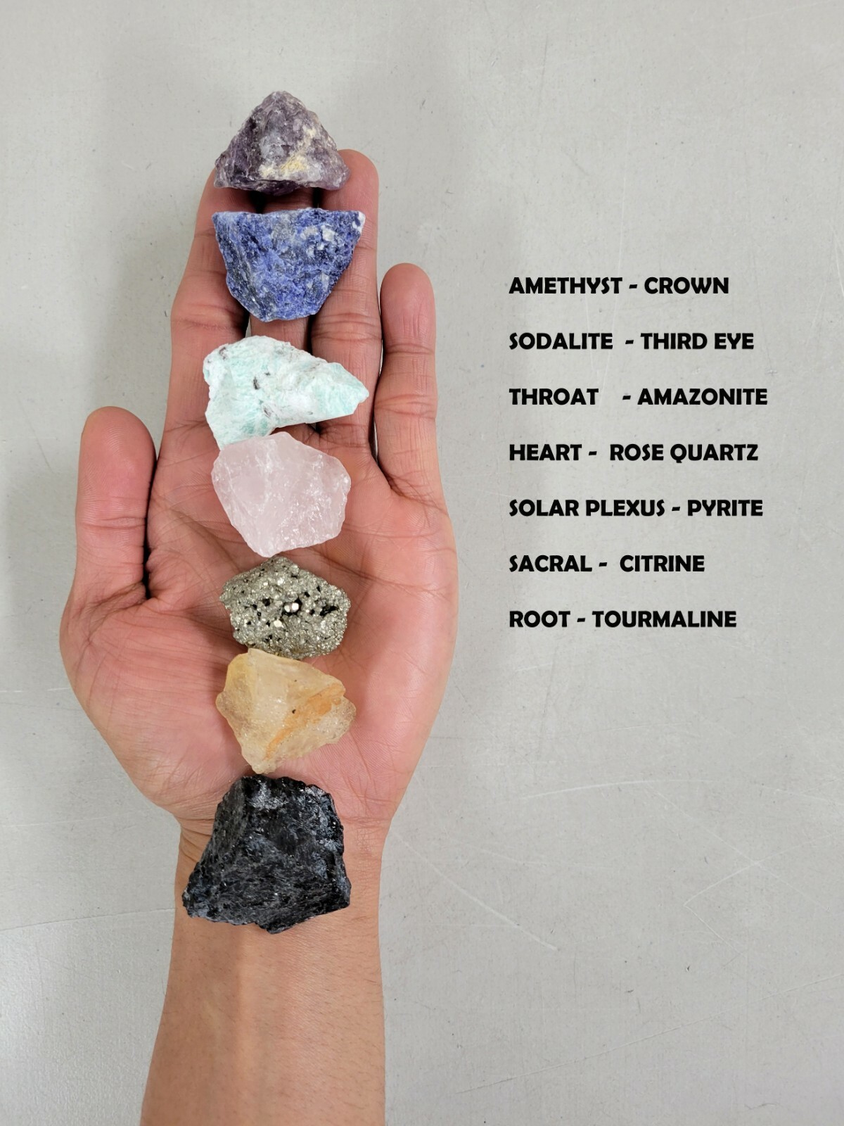 7 CHAKRA Crystals Set – Raw Natural Healing Crystals Collection Rough Gemstones