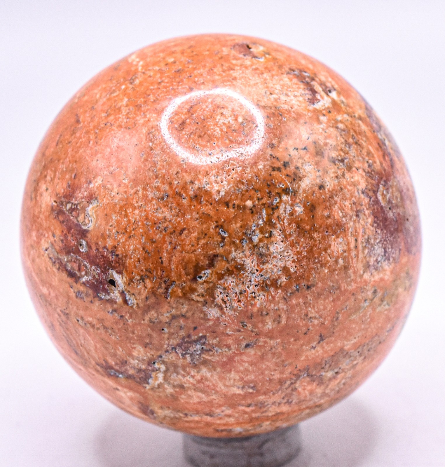 52mm Orange w/ Red Jasper Sphere Polished Natural Gemstone Mineral Ball – Peru