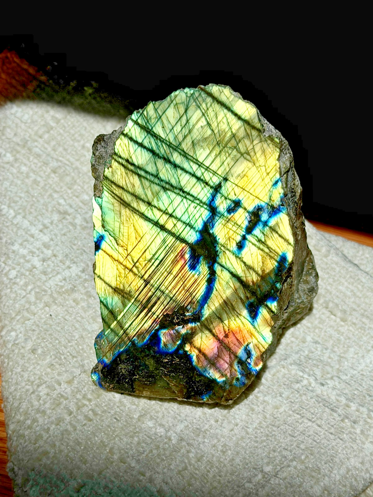 All Natural High Grade Polished Sunset Labradorite Crystal Stone 1.66 lbs