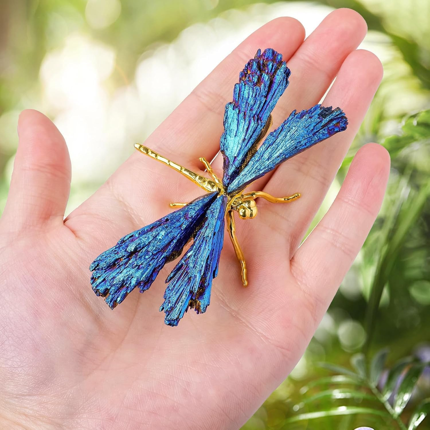 Dragonfly Statue Natural Electroplated Tourmaline Dragonfly Decor Collection Nat