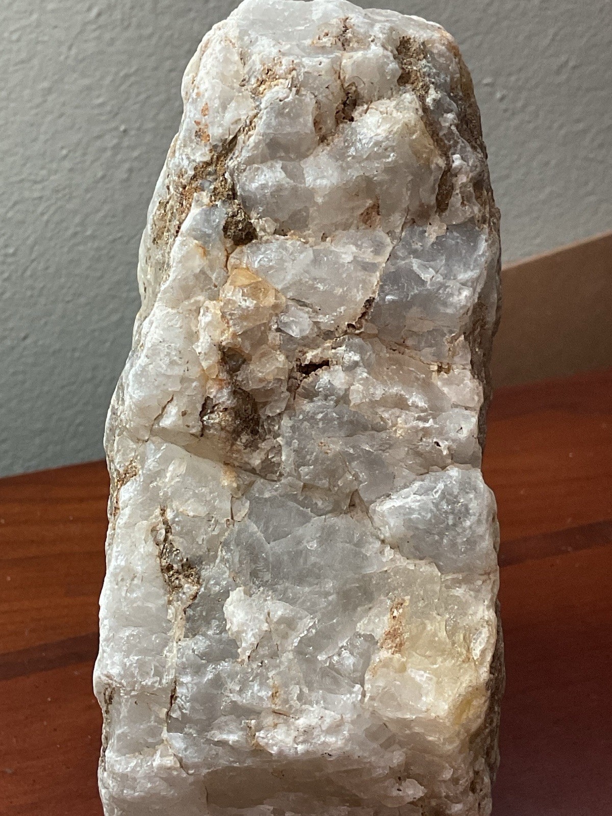 Clear Crystal Gold & silver Quartz Point Rock Naturally Healing cabbing Specimen