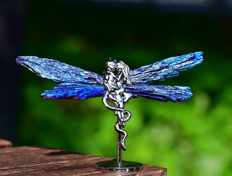2”Natural Tourmaline wing Crystal Angel/Demon carved heal gift 1pc