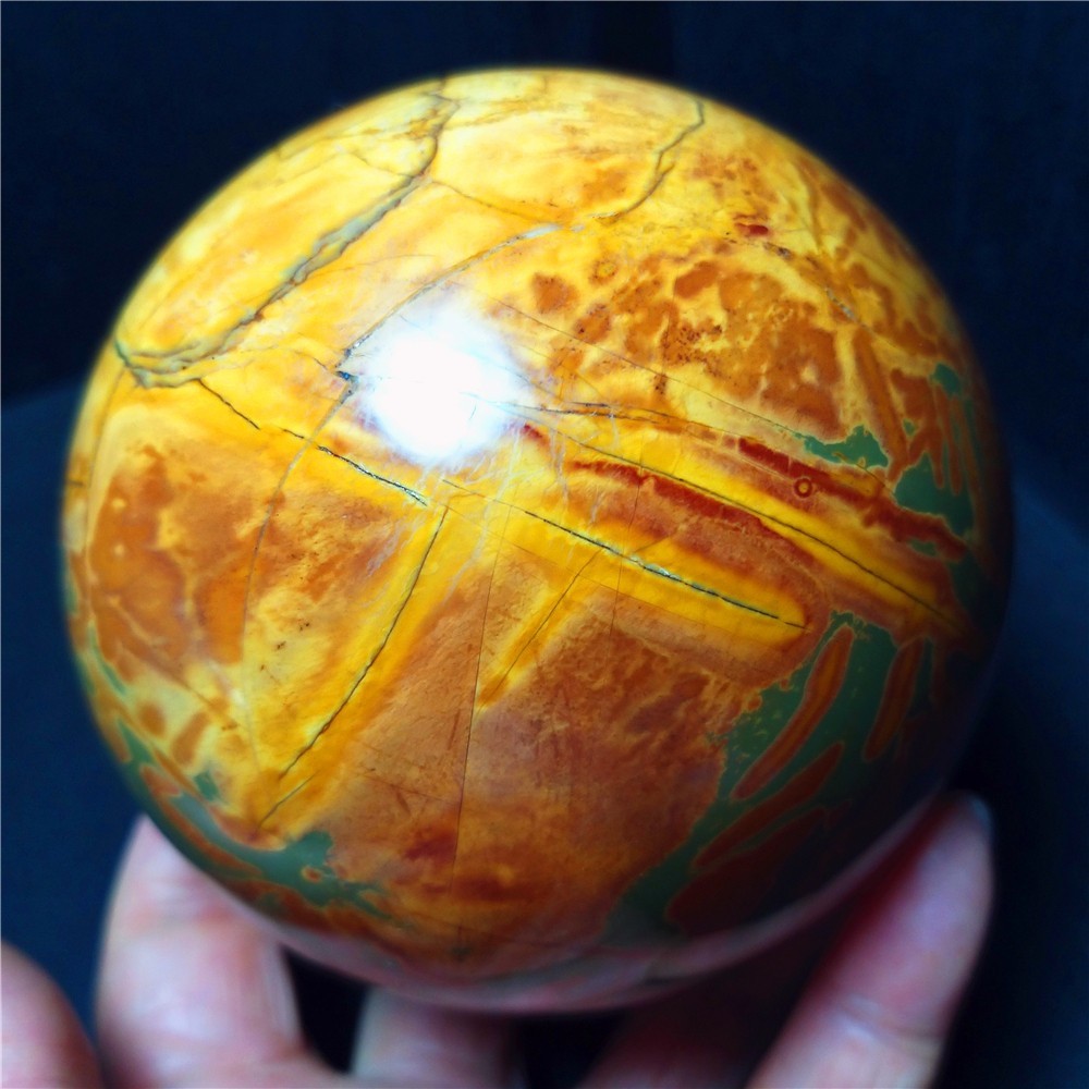 RARE 1020G Natural Polished Colorful Agate stone Ball Healing Madagascar CA4819