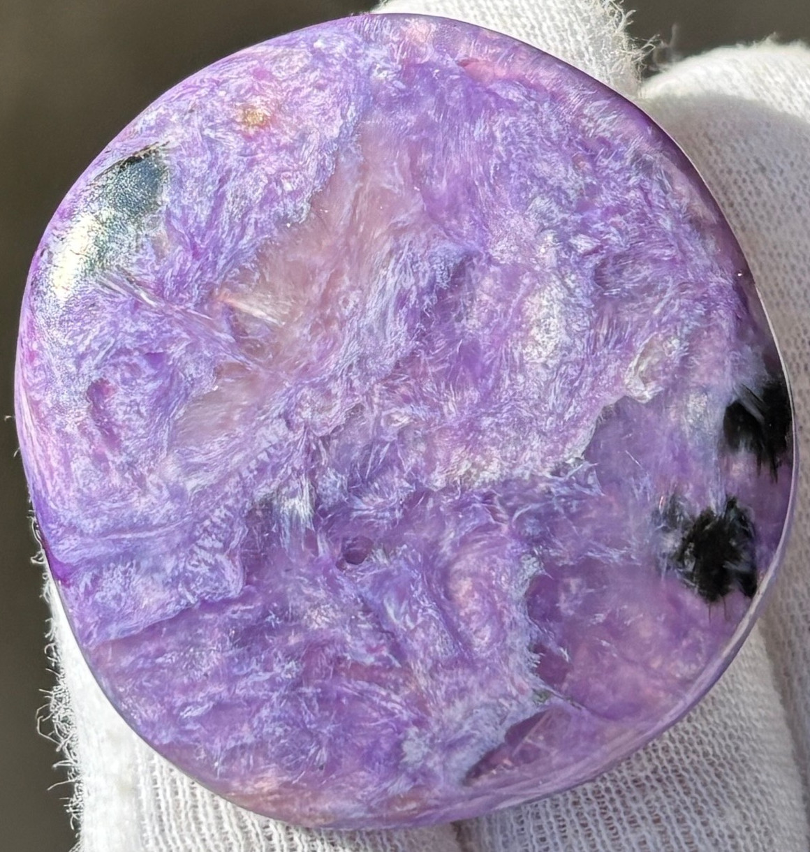 USA SALE 149g LOT 5 PALMSTONES THULITE CHAROITE THICK POCKET PALM STONES LARGE