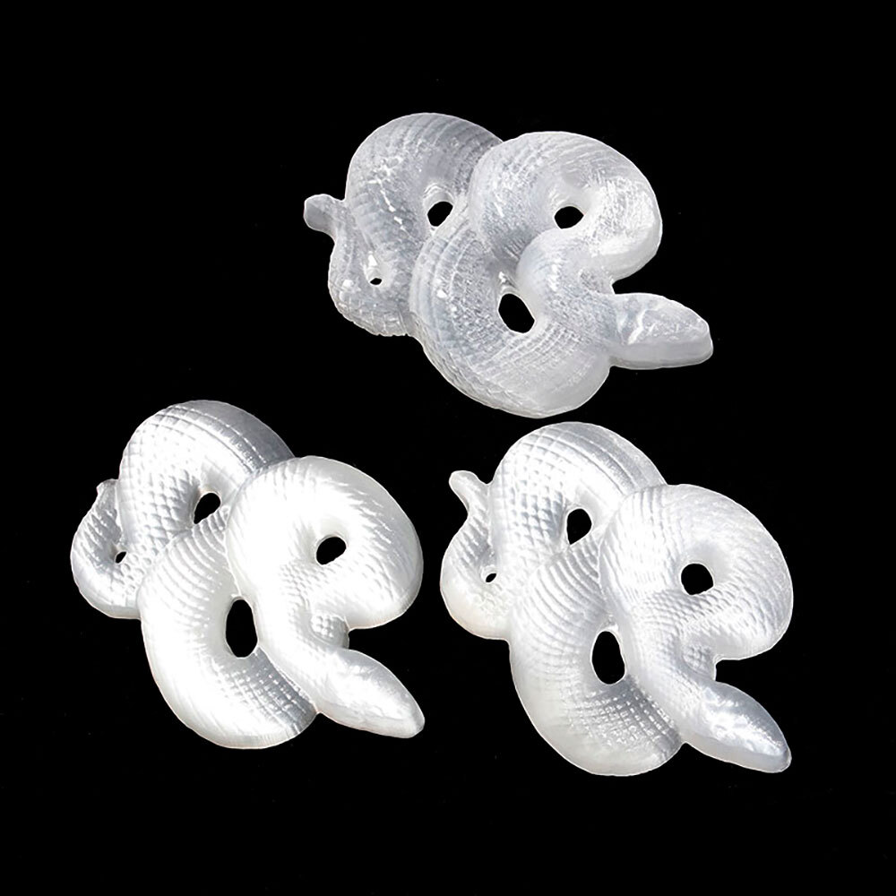3″ Natural Selenite Snake Skull Carved Quartz Crystal Skull Reiki Healing 1/2Pcs