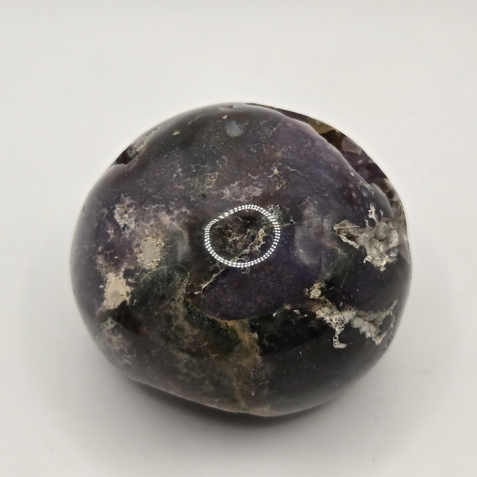 Grape Agate Sphere Botryoidal Purple Chalcedony With Druzy From Indonesia