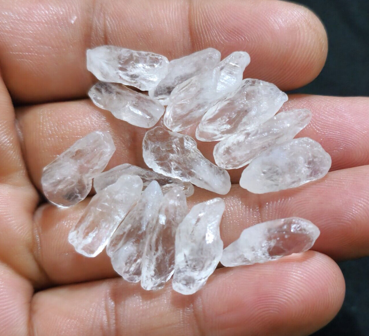 Gorgeous Crystal Quartz Raw 15 Pcs Lot Size 16-20 MM Rough Gemstone For Jewelry