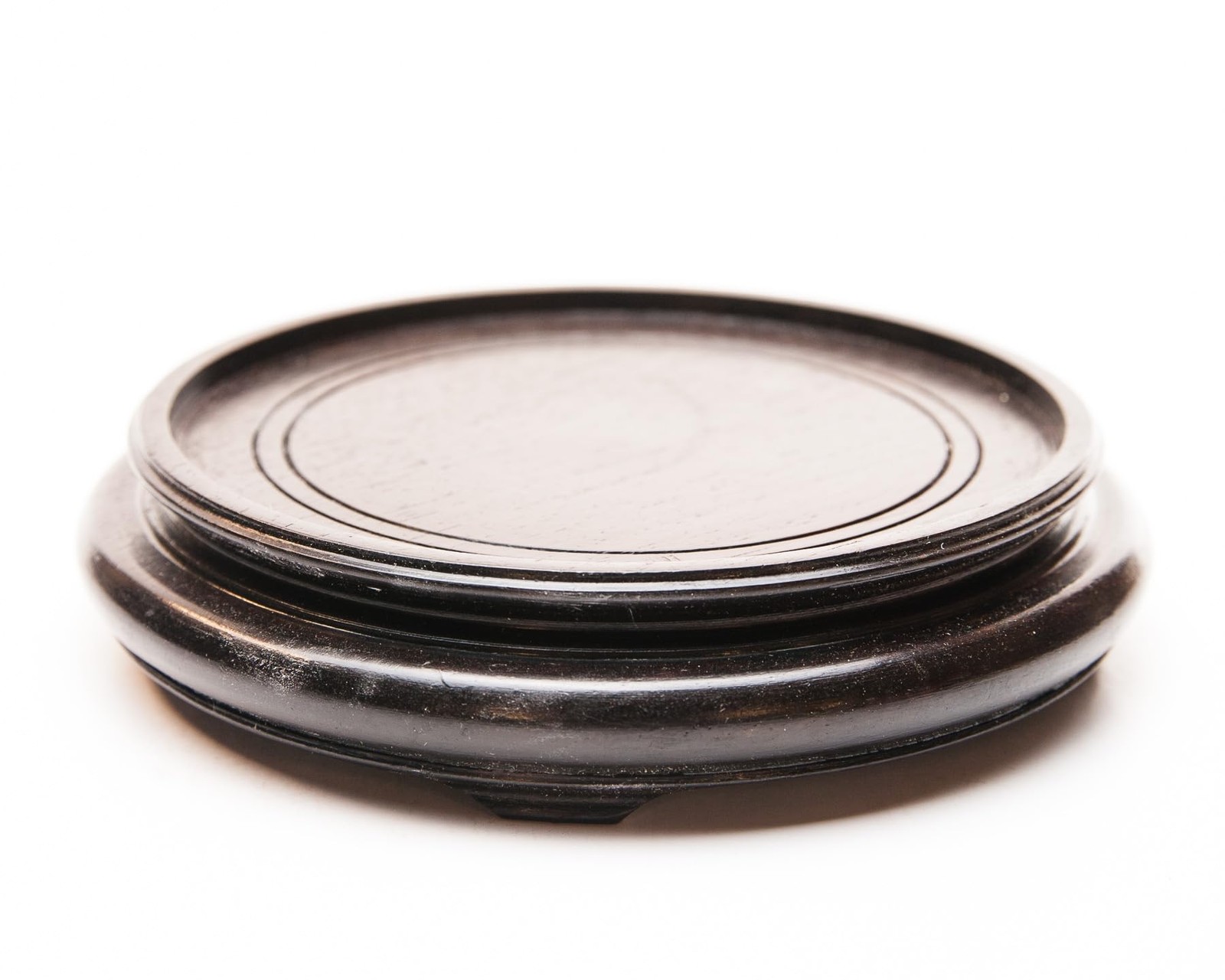 Handcrafted Rosewood Round Pedestal Vase Stand (5 1/2 inch) (Pack of 2)