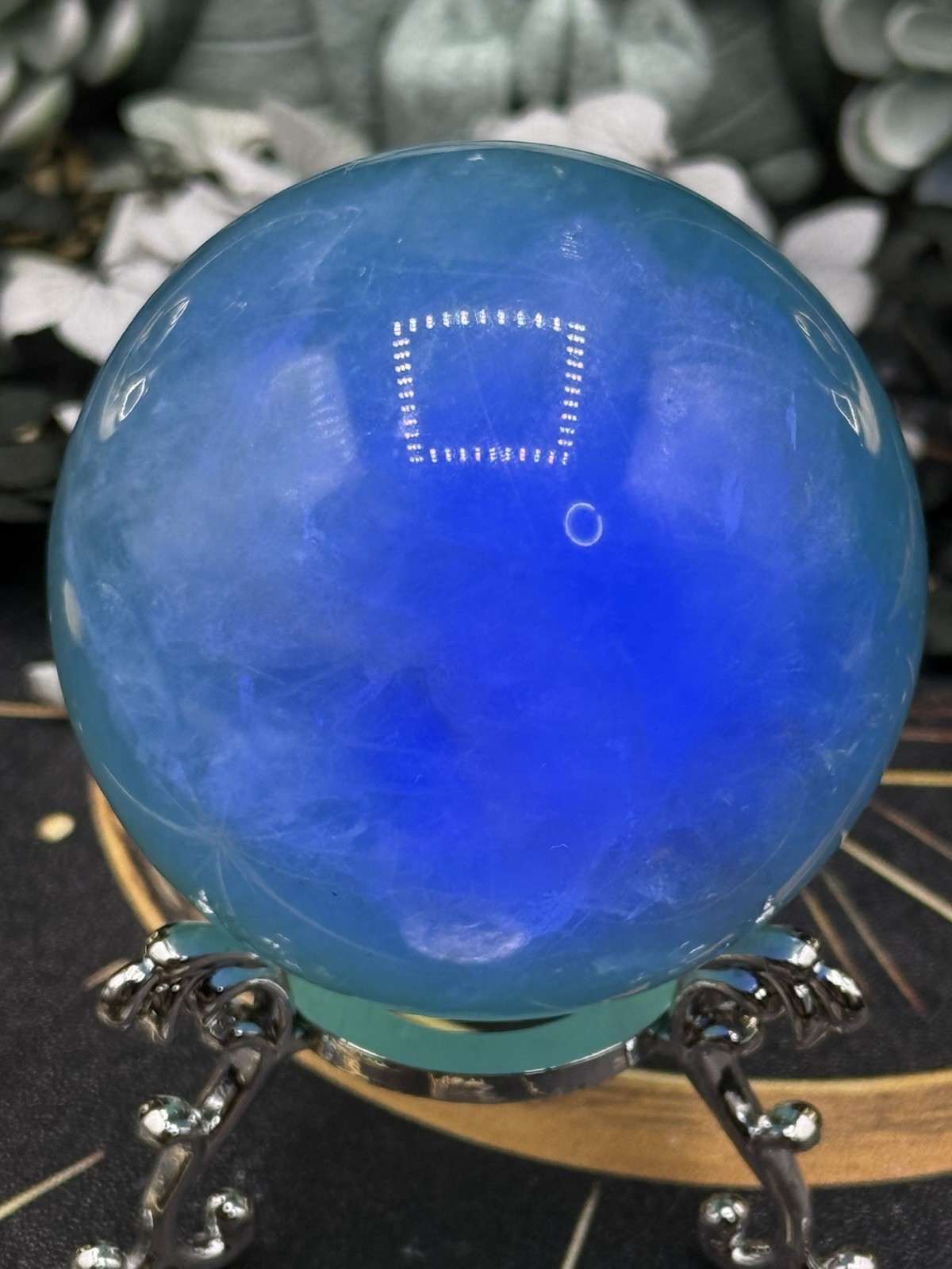 Natural Green Fluorite Sphere 56.5mm 300g uv Free ship