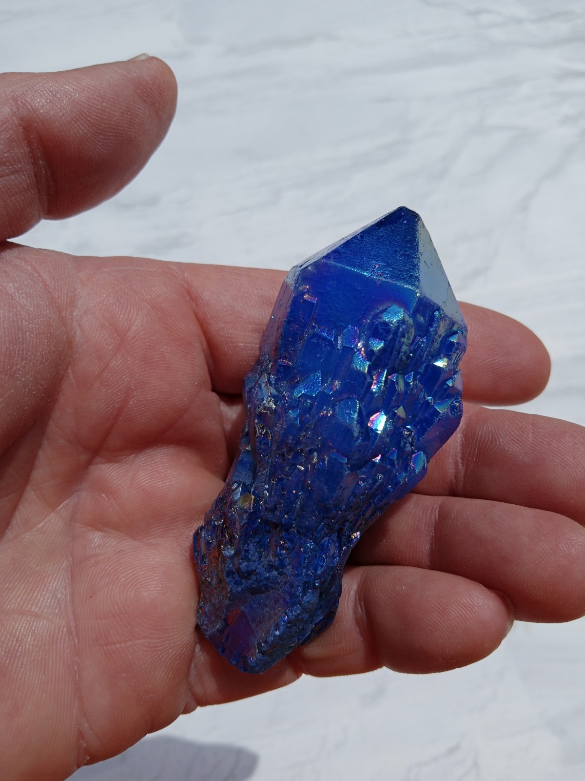 9 Pieces Irregular Rainbow 🌈 Titanium Aura Quartz Points! Healing, 2 Lbs! G1
