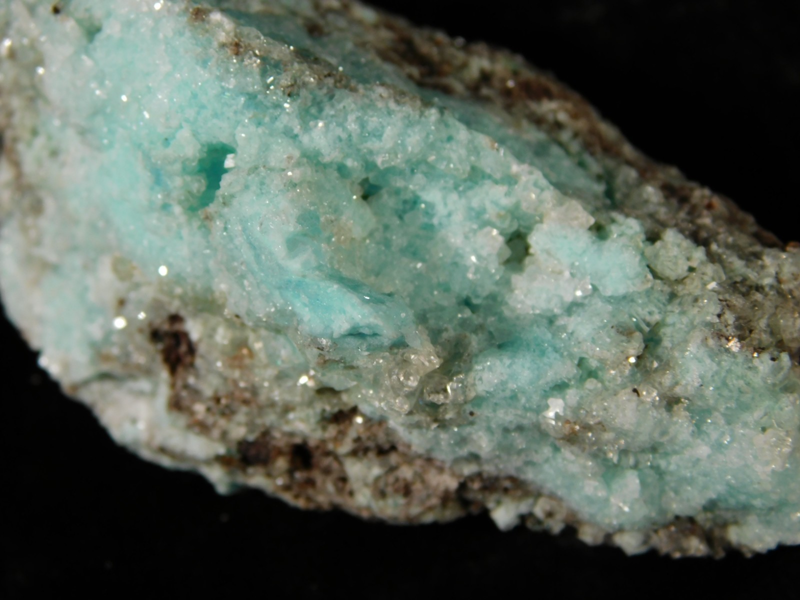 Light BLUE! CHRYSOCOLLA Cluster Under Translucent Druzy Quartz Mexico 77.0gr