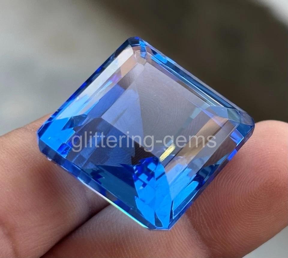 92 Ct Rich Blue Tanzanite Square Cut Translucent Gems IGL Certified Natural 5AOE
