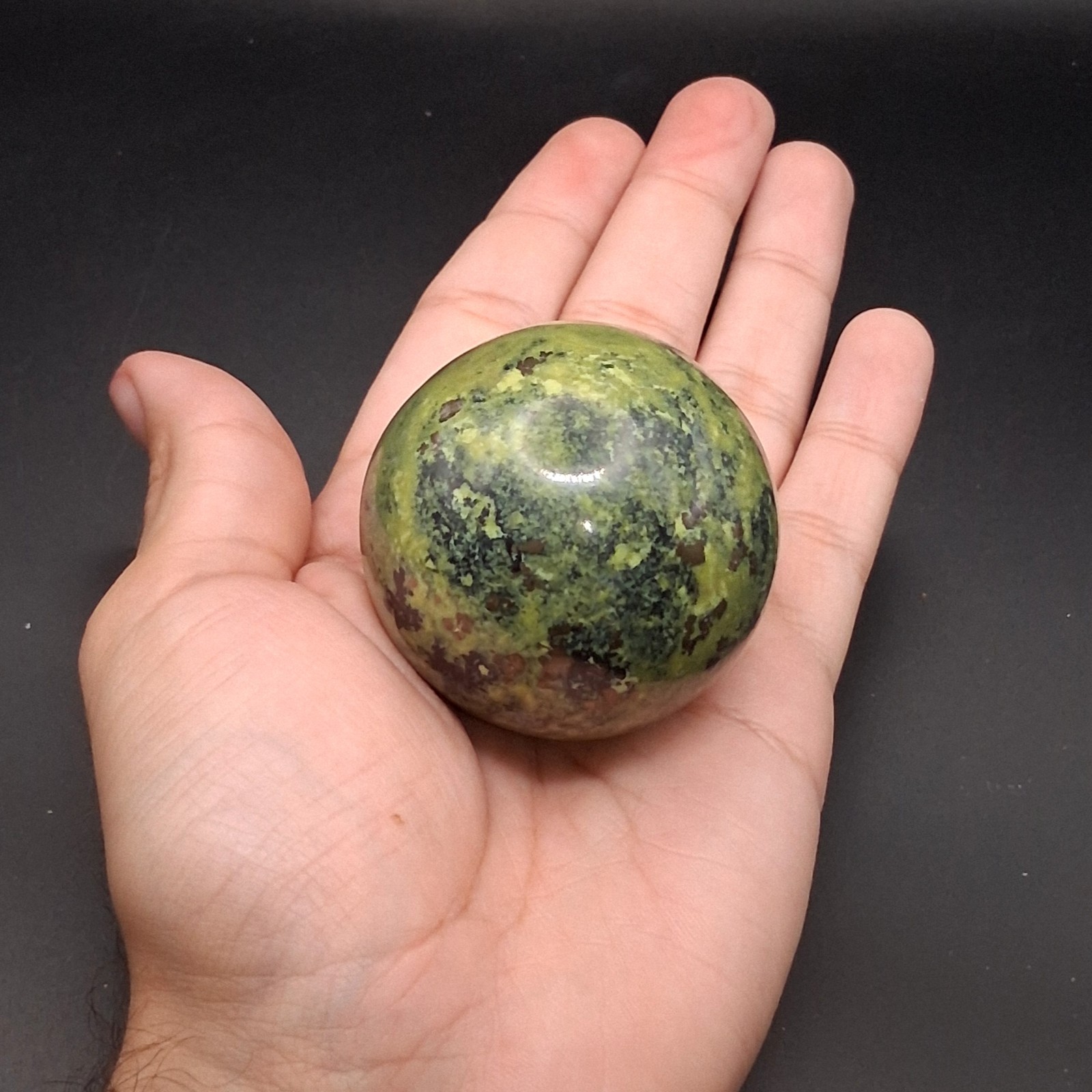 High Quality Serpentine And Pyrite Crystal Sphere Natural Polished Serpentine