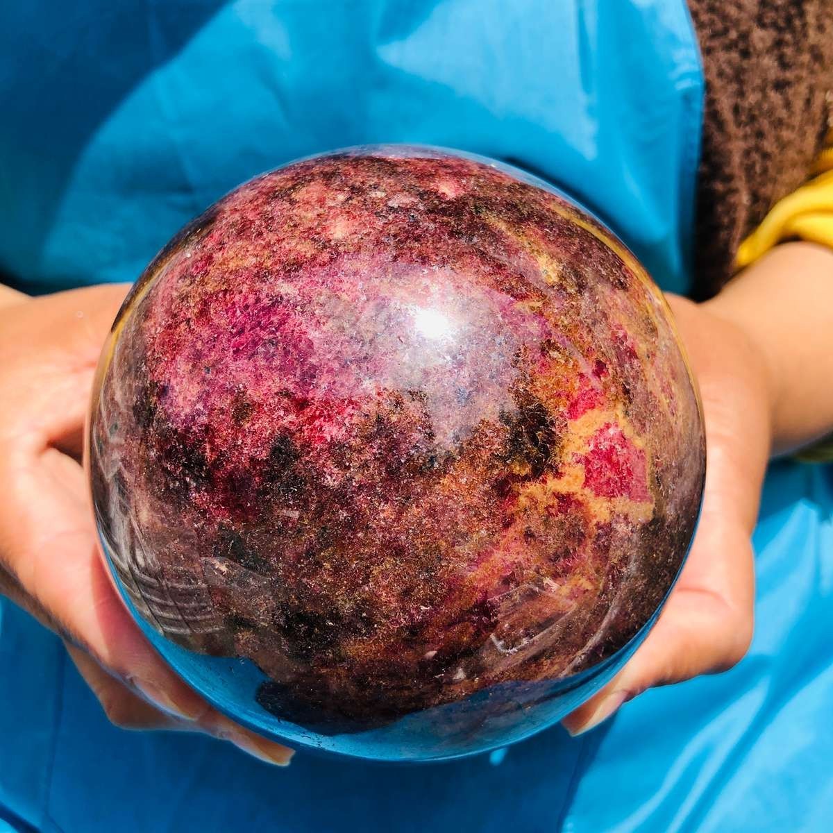 5.47LB Natural Rose Grey Crystal Ball Quartz Crystal Reiki Healing Stone 4794