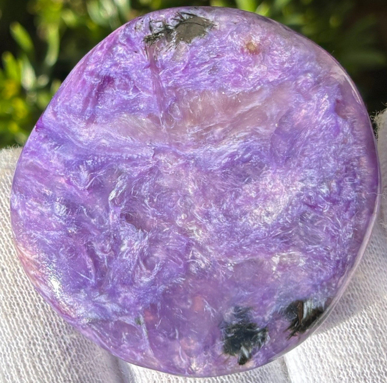 USA SALE 149g LOT 5 PALMSTONES THULITE CHAROITE THICK POCKET PALM STONES LARGE