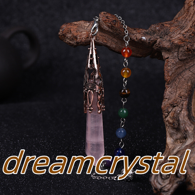 50pcs Mix Natural Quartz Crystal Alloy Soul Pendulum Pendant Reiki Random Gift