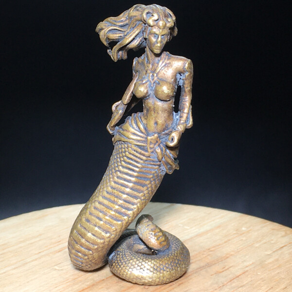 52g Ancient Chinese Handcrafted.Brass Exquisite.Perfect Medusa sculpture.gift