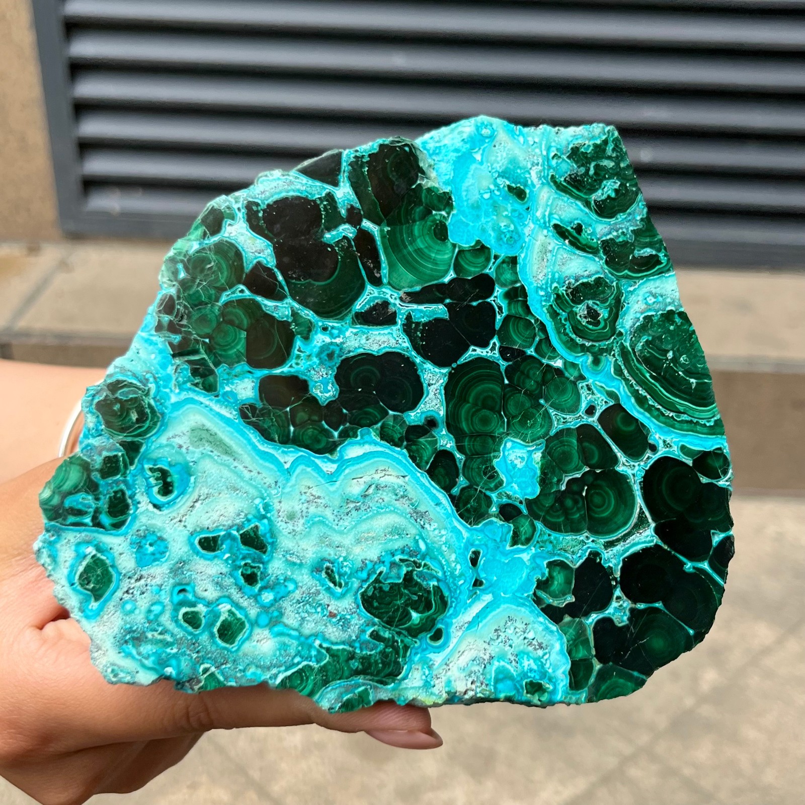 Natural Blue Green Chrysocolla Slice Polished Crystal Healing Stone 554 g