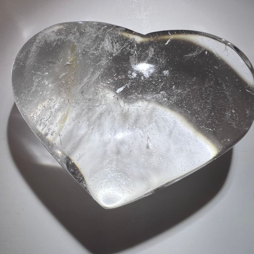 Clear Quartz Crystal Heart Carving