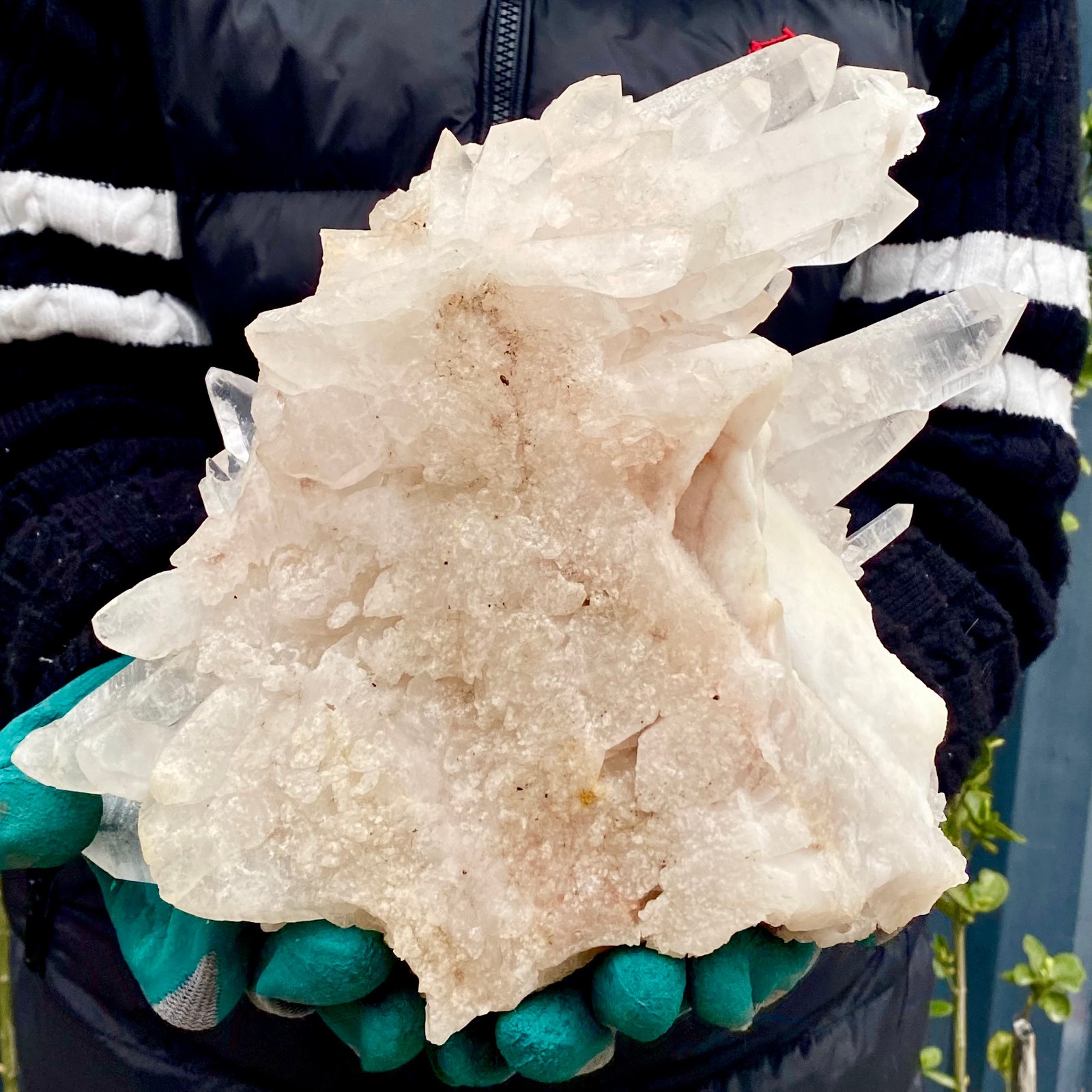 13.22LB A+++Large Natural white Crystal Himalayan quartz cluster /mineralsls