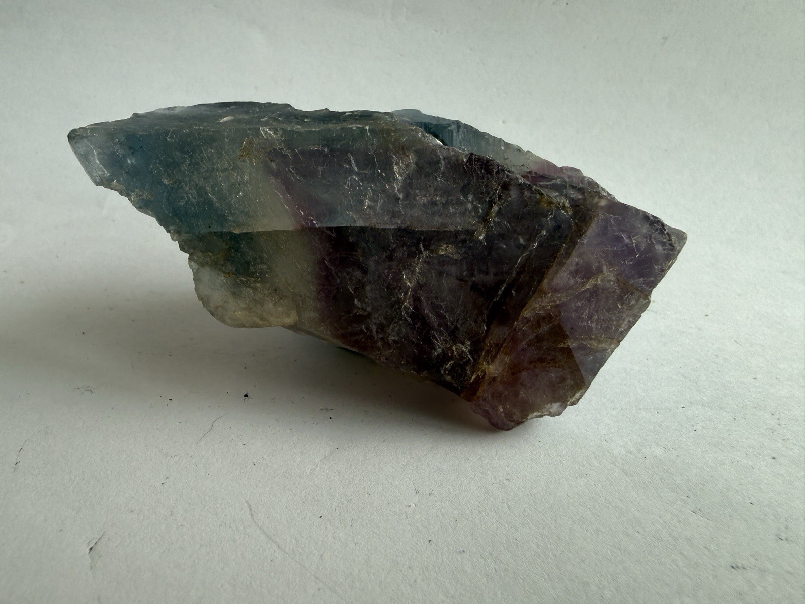 Natural Rainbow Fluorite Crystal Specimen 196g Translucent Purple Blue Green