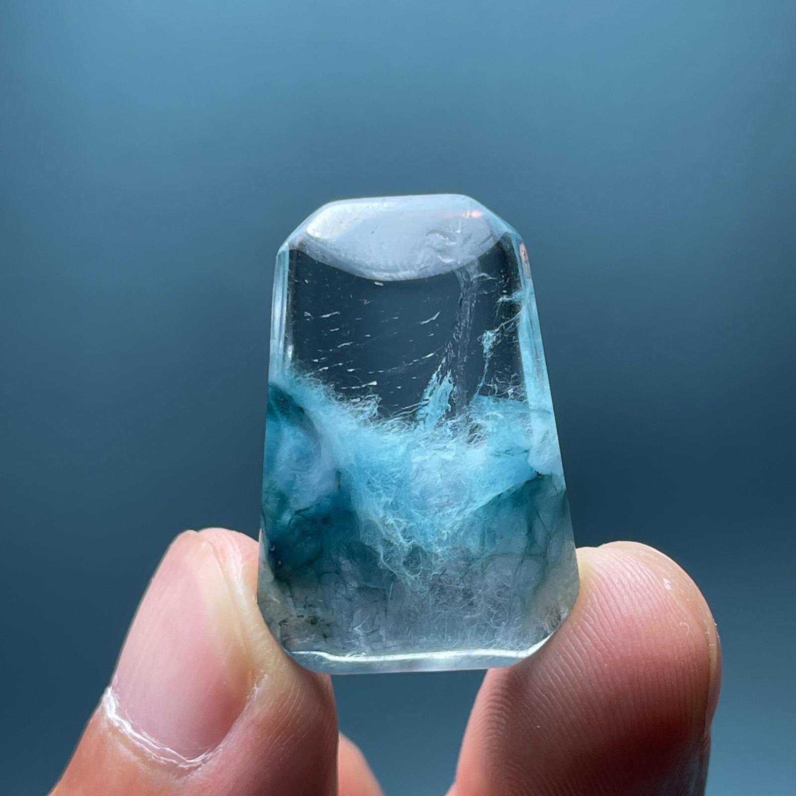 35Ct Natural Clear Beautiful Blue Dumortierite Crystal Quartz Polished Specimen