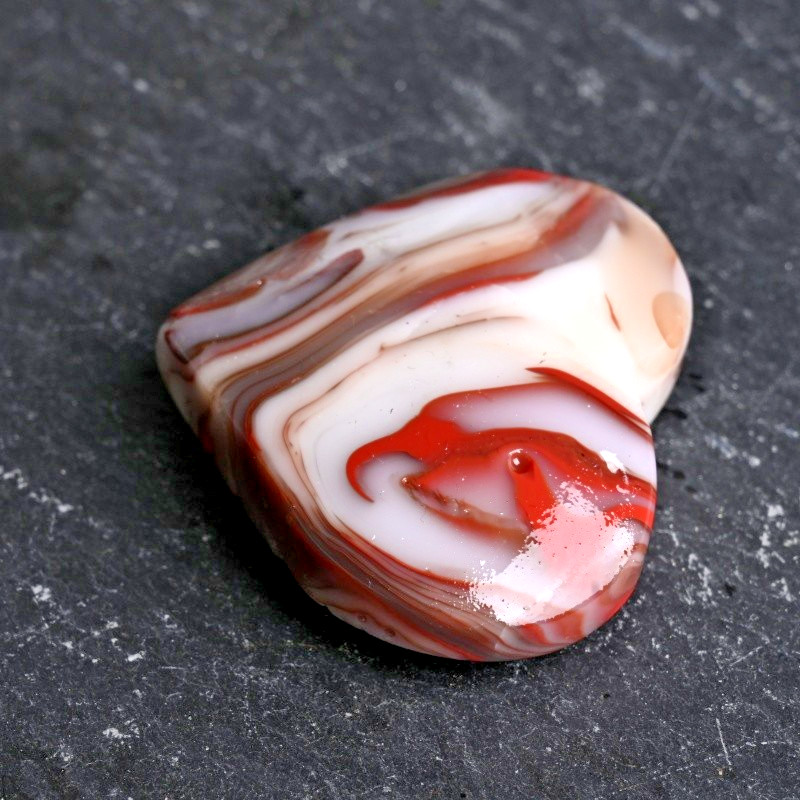 3pc 50G Polished Red Vein Agate Polished Handmade Heart Home Office Decor Gift