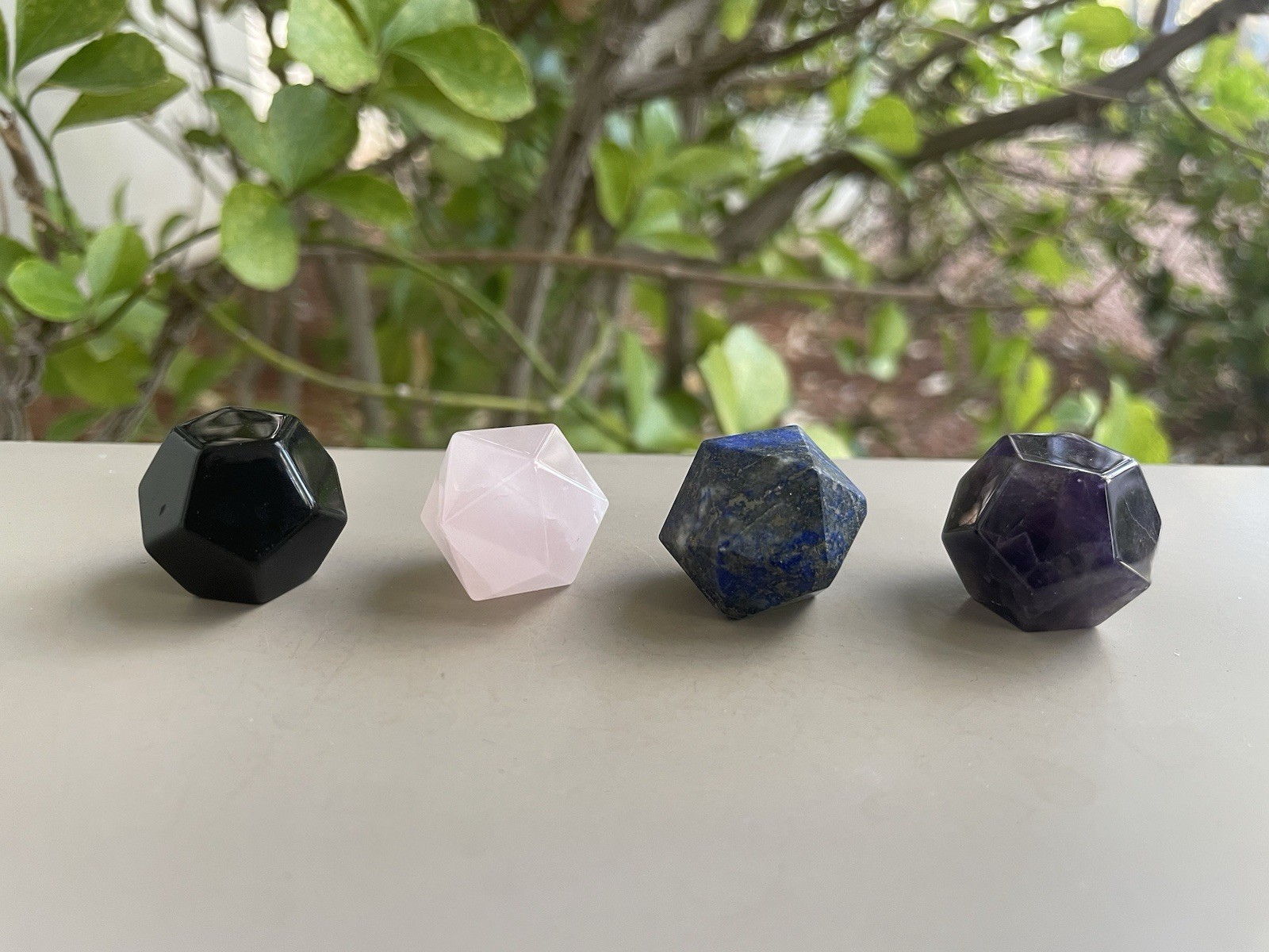 Obsidian,Rose Quartz,Amethyst,Lapis Multi Faceted Ball 20mm (Price for 1)
