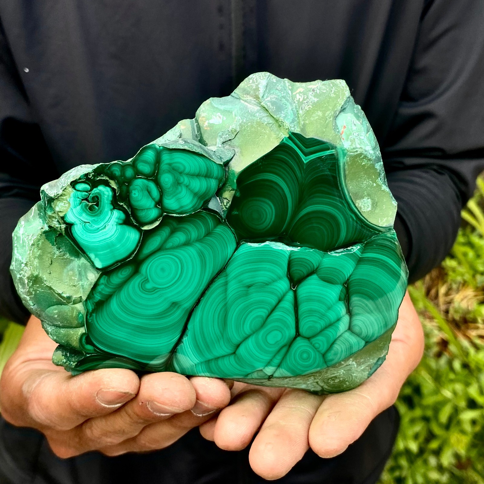 463G Natural malachite slice quartz crystal luster mineral specimen