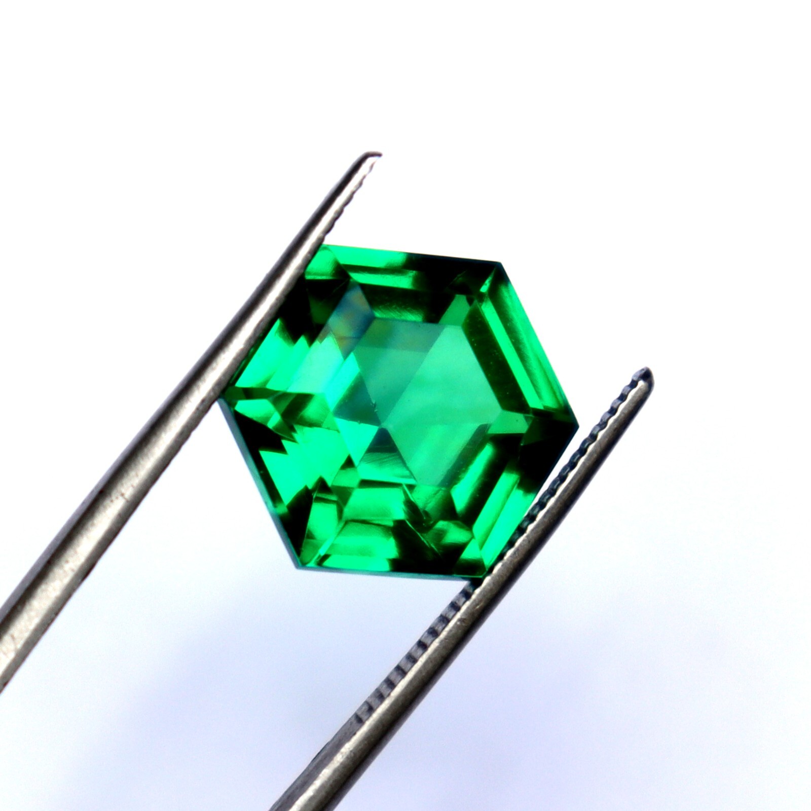 Natural Tsavorite Garnet Green Hexagon Cut 10.40 Ct CERTIFIED Loose Gemstone